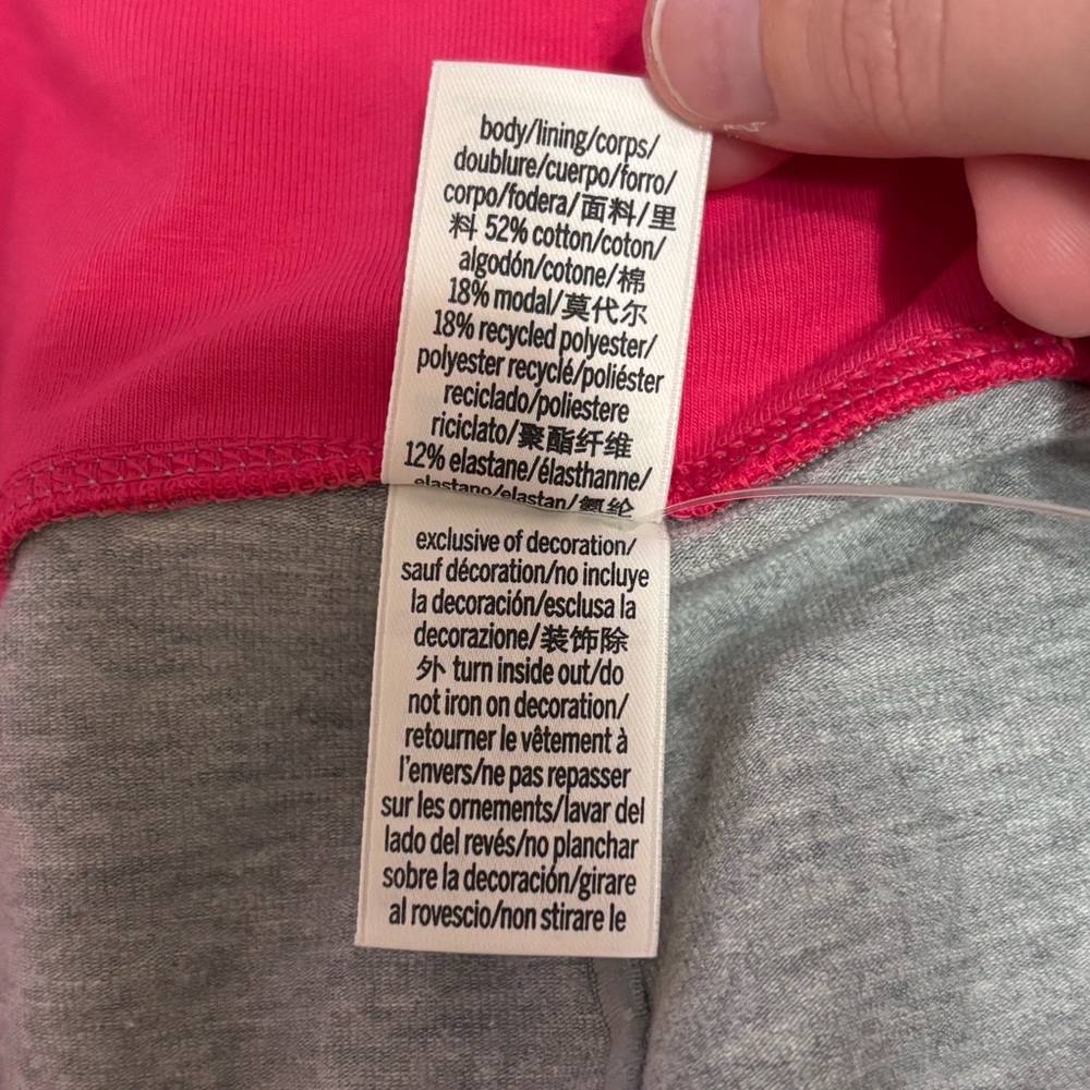 NWT Victoria's Secret PINK Fold-Over Flare Leggings Gray & Hot Pink Medium Bling - Picture 8 of 11